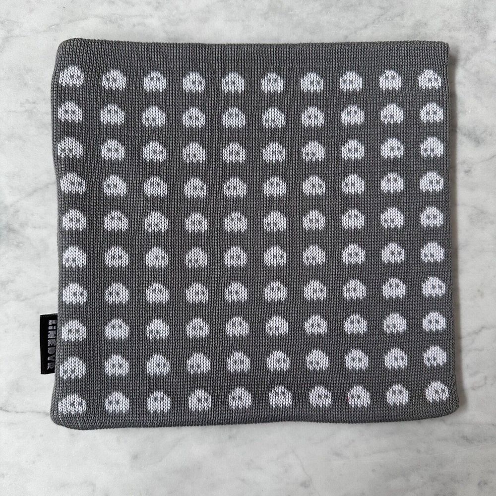 Linedyr Denmark Gray & White Knitted iPad Mini Sleeve Cover Pouch Pac-Man Print